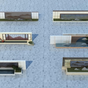 现代景墙3D模型下载
